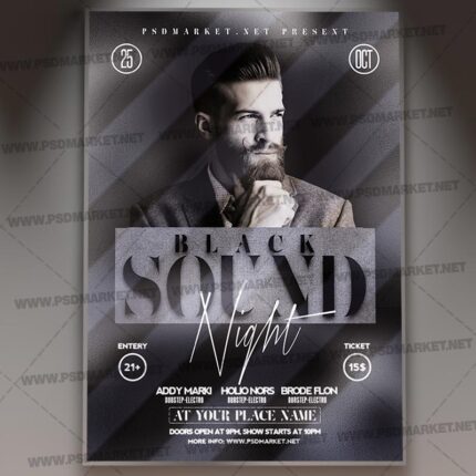 Download Black Sound Flyer - PSD Template
