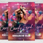 Download CandyLand Night PSD Flyer Template Now