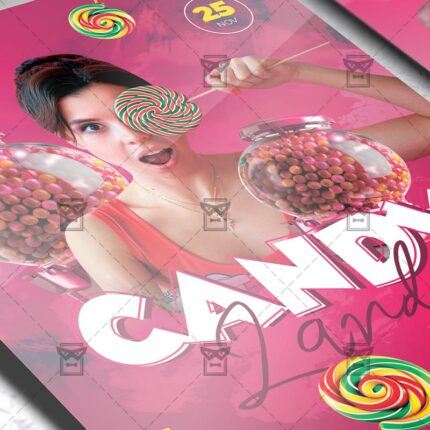 Download CandyLand Party PSD Flyer Template Now