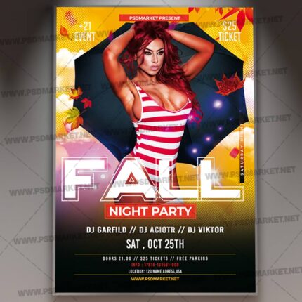 Download Fall Night Party Flyer - PSD Template