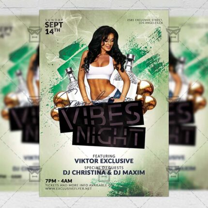 Download Good Vibes Night PSD Flyer Template Now