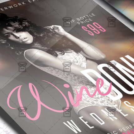 Download Wine Down Wednesday PSD Flyer Template Now