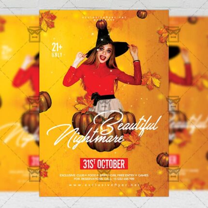 Download Beautiful Nightmare PSD Flyer Template Now