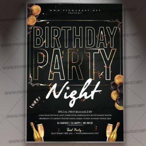 Download Birthday Party Night Flyer - PSD Template
