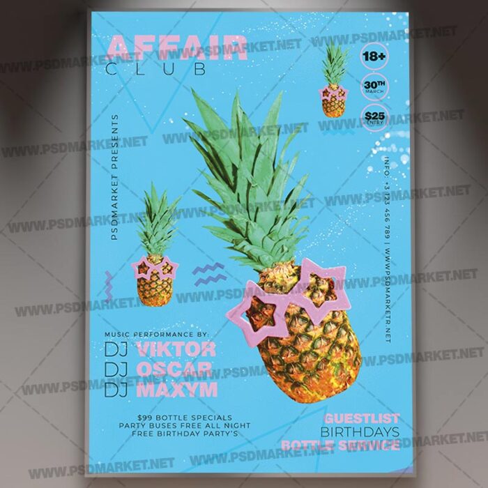 Download Club Affair Flyer - PSD Template