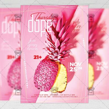 Download Dope Thursdays Flyer - Club A5 PSD Template