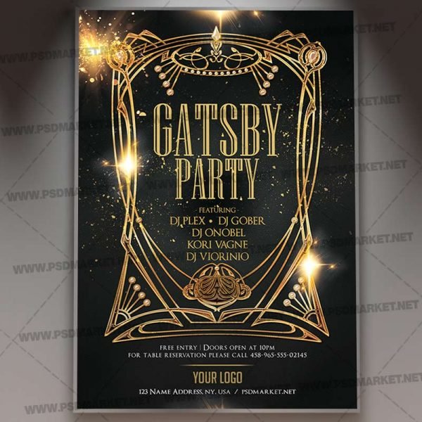 Download Gatsby Party Event Flyer PSD Template PSDmarket