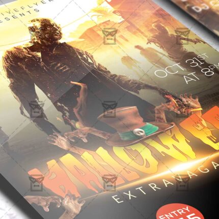 Halloween Extravaganza Flyer - Seasonal A5 Template