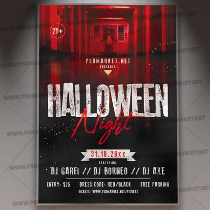 Download Halloween Night Party Flyer - PSD Template