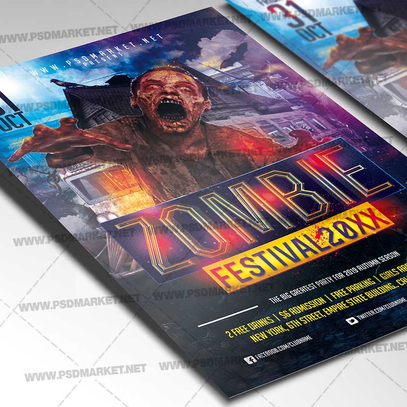 zombie_festival_flyer_psd_psdmarket_2.jpg Download Zombie Festival Flyer - PSD Template-2