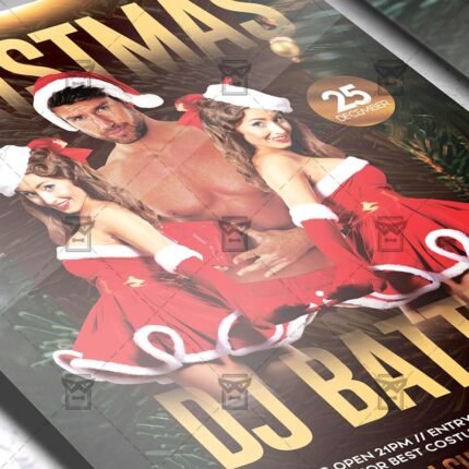 Christmas Dj Battle Flyer - Winter PSD Template