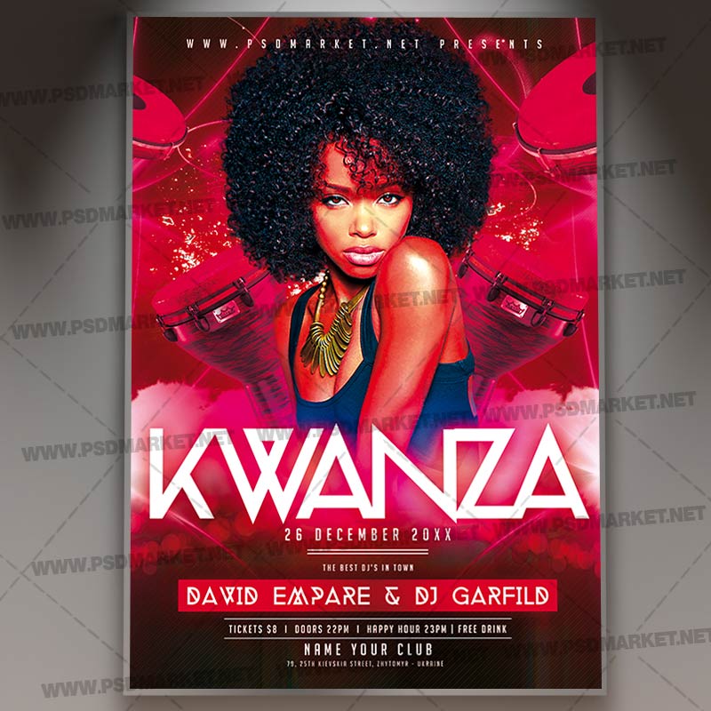 kwanza_fest_flyer_psd_psdmarket_1.jpg Download Kwanza Fest Flyer - PSD Template