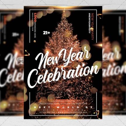 New Year Celebration Flyer - Winter PSD Template