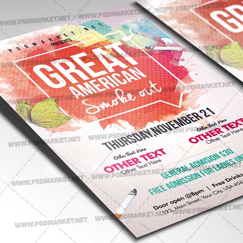 no_smoking_day_flyer_psd_psdmarket_2.jpg Download No Smoking Day Flyer - PSD Template-2