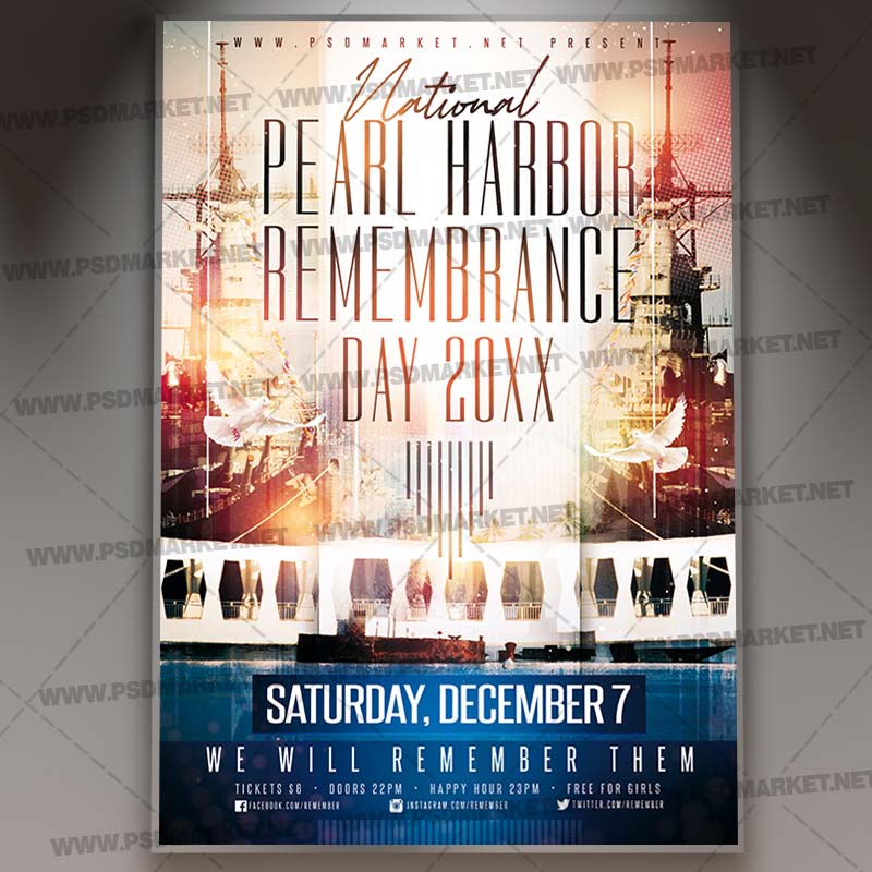 pearl_harbor_remembrance_day_flyer_psd_psdmarket_1.jpg Download Pearl Harbor Remembrance Day Flyer - PSD Template