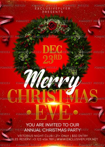 Christmas Eve 2020 Flyer – Winter PSD Template protected artwork preview