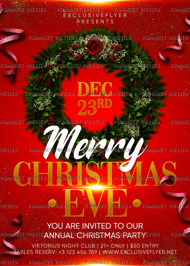 Christmas Eve 2020 Flyer – Winter PSD Template protected artwork preview