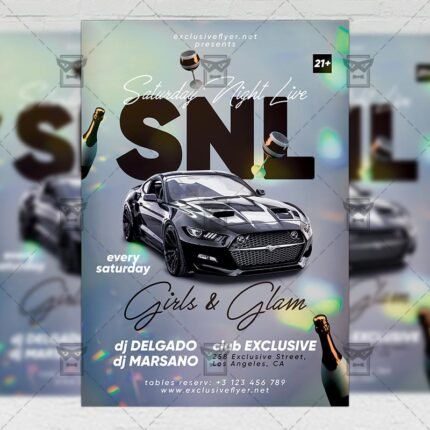Saturday Night Live Flyer - Club PSD Template