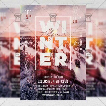 Winter Affair Flyer - Seasonal PSD Template