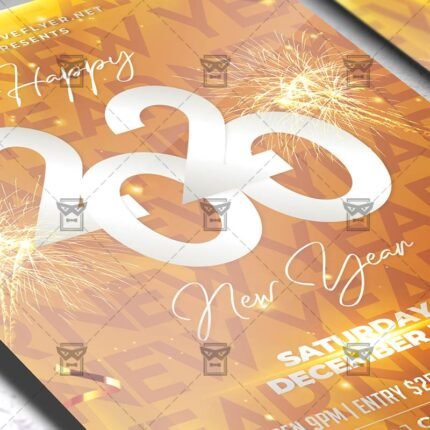 2020 New Year Celebration Flyer - Winter PSD Template