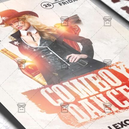 Cowboy Dances Flyer - Western PSD Template