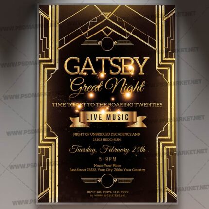 Download Gatsby Great Night Flyer - PSD Template