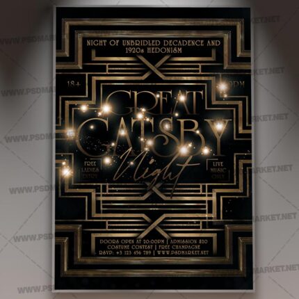 Download Great Gatsby Night Flyer - PSD Template