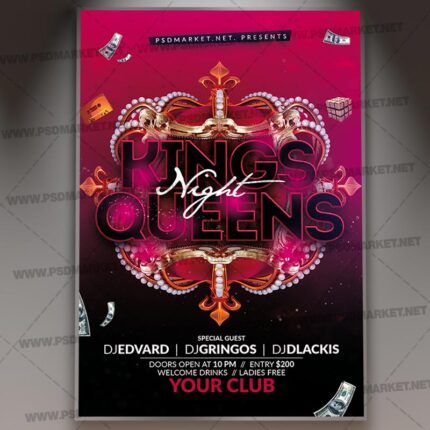 Download Kings Queens Night Flyer - PSD Template