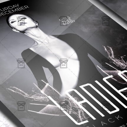 Ladies Black Party Flyer - Club PSD Template