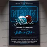 Download Neon Billiard Flyer - PSD Template