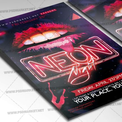 Download Neon Night Party Flyer - PSD Template-2
