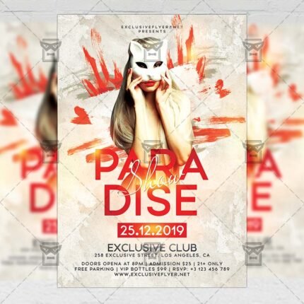 Paradise Show Flyer - Club PSD Template