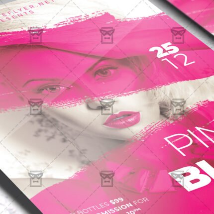 Pink and Black Affair Flyer - Club PSD Template