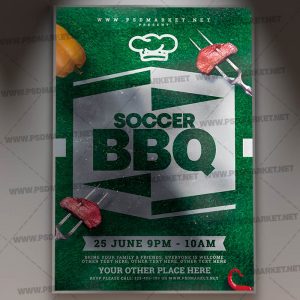Download Soccer BBQ Event Flyer - PSD Template