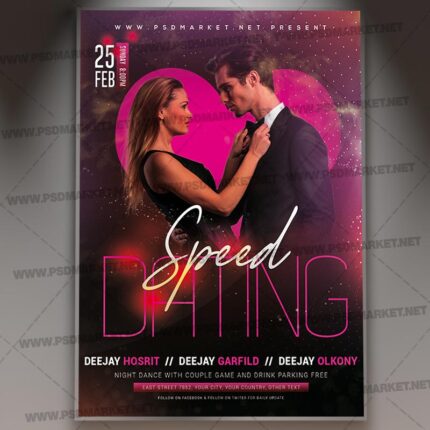 Download Speed Dating Event Flyer - PSD Template