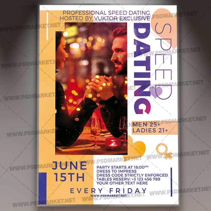 Download Speed Dating Night Flyer - PSD Template