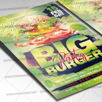 Download Burger Party Flyer - PSD Template-2