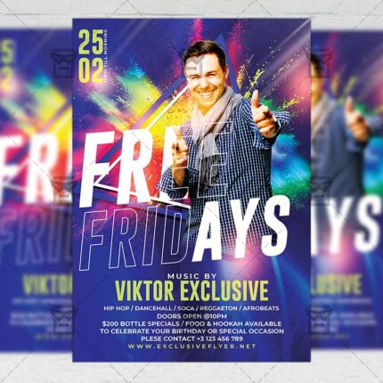 Free Fridays Template - Flyer PSD + Instagram Ready Size