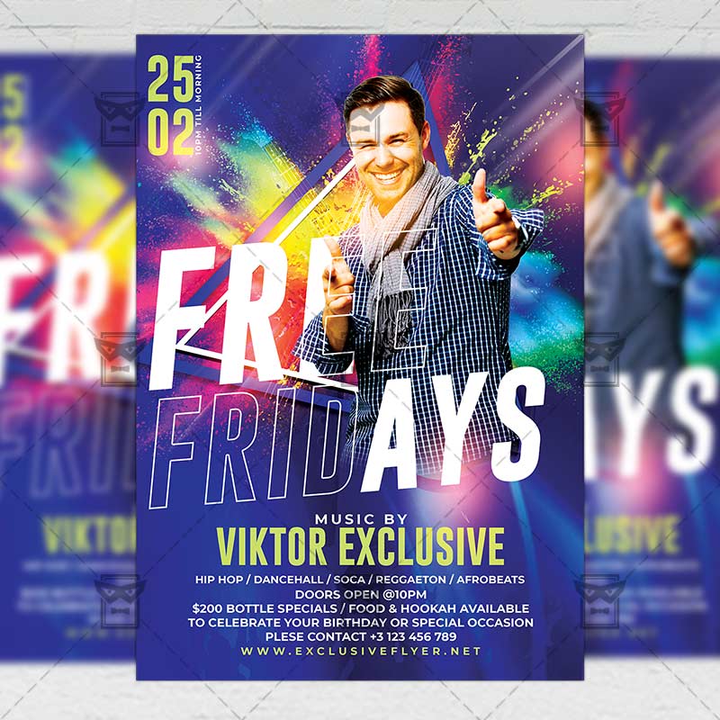 free_fridays-premium-flyer-template-1.jpg Free Fridays Template - Flyer PSD + Instagram Ready Size