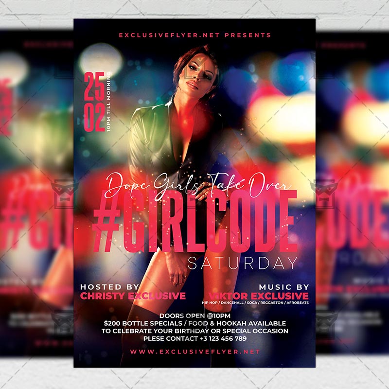 girlcode_saturday-premium-flyer-template-1.jpg Girlcode Saturday Template - Flyer PSD + Instagram Ready Size