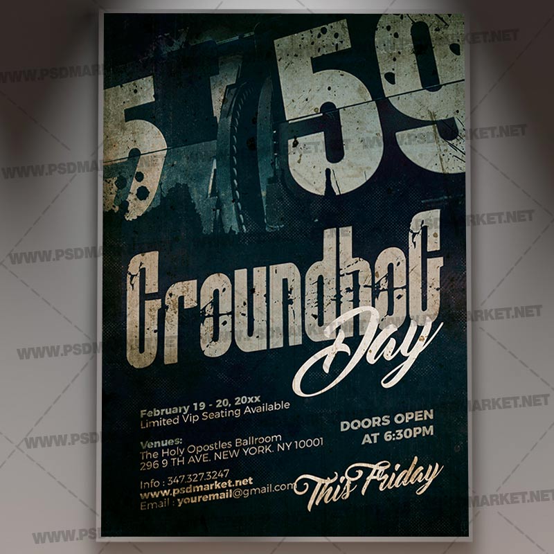 groundhog_day_party_flyer_psd_psdmarket_1.jpg Groundhog Day Party - Flyer PSD Template - Image 1