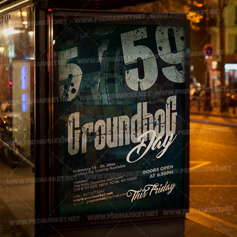 groundhog_day_party_flyer_psd_psdmarket_3.jpg Groundhog Day Party - Flyer PSD Template - Image 3