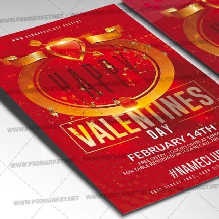 Download Happy Valentines Day Color Template - Flyer PSD-2