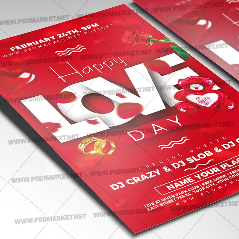 Download Happy Valentines Day My Love Flyer - PSD Template-2