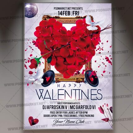 Download Happy Valentines Night Event Template - Flyer PSD