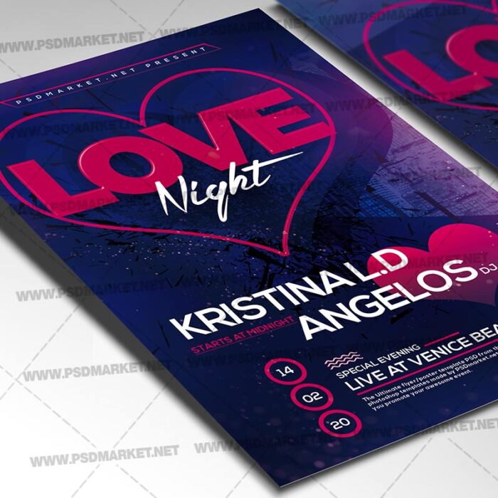 Download Love Night Minimal Template - Flyer PSD-2