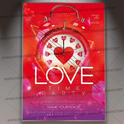 Download Love Party Time Flyer - PSD Template