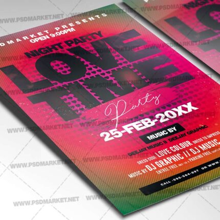 Download Love Time Party Flyer - PSD Template-2