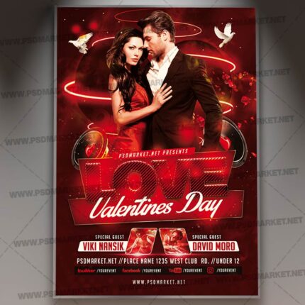 Download Love Valentines Day Template - Flyer PSD