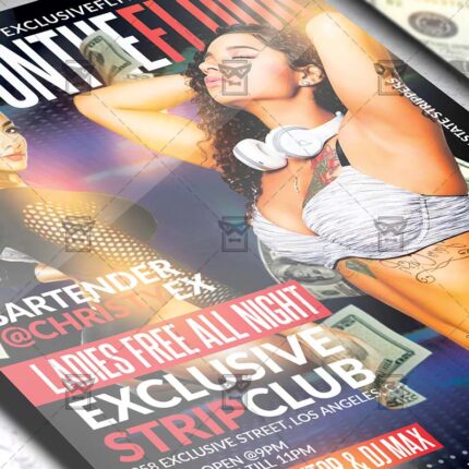 Money on the Floor Party Template - Flyer PSD + Instagram Ready Size
